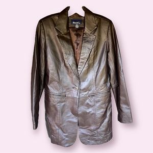 Vintage Denim & Co Leather Jacket - Brown XS